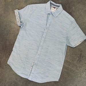 Mens Button up Blue Slim Fit Small